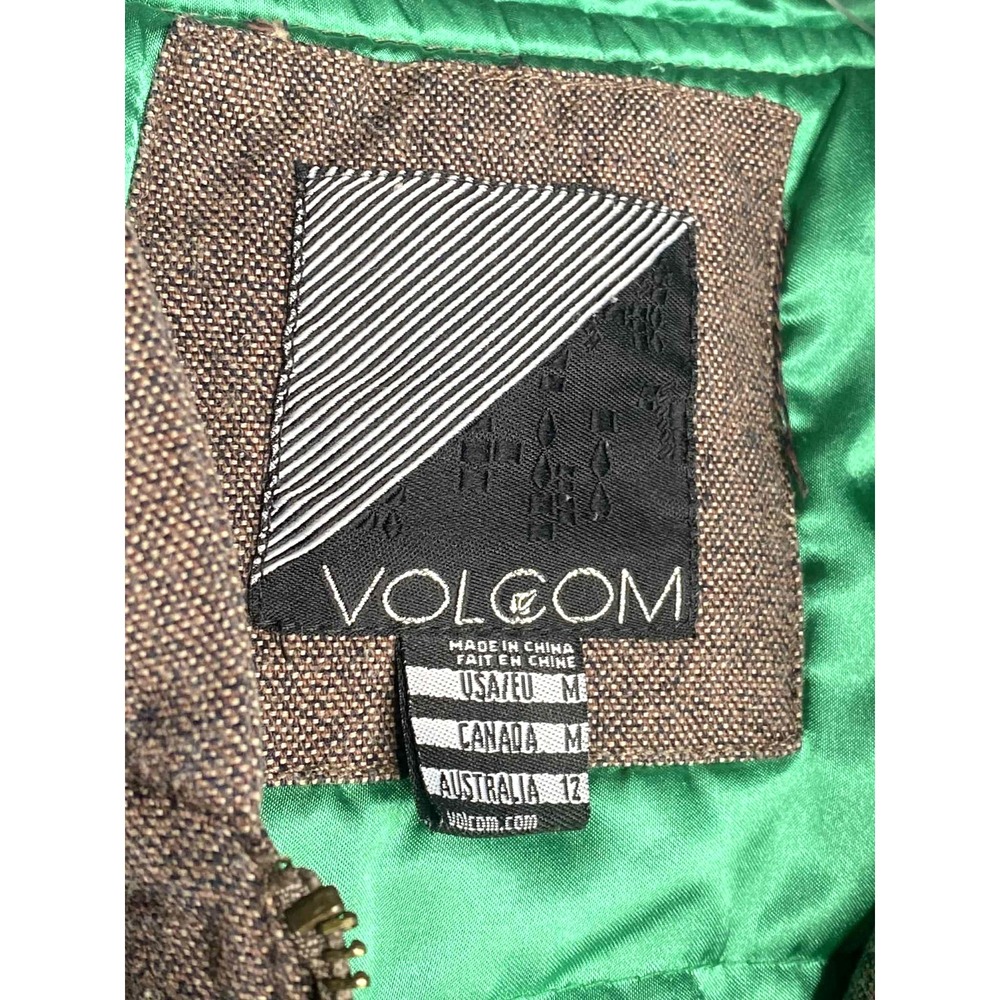 Volcom womens‎ size Medium Brown Dreamstate Bomber Hooded Jacket pockets lined - Picture 6 of 12